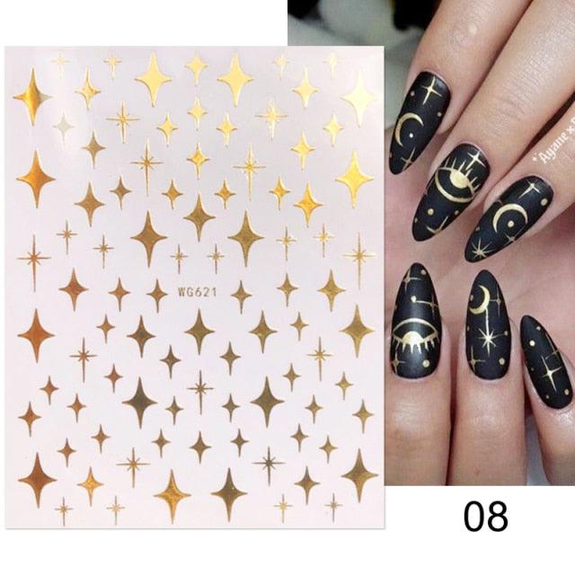 Rose Gold Star 3D Nail Stickers Silver Black White Star Heart Transfer Stickers for Nails DIY Decals Manicures Decoration Tips Nail Art Decals Water Transfer Nail Decals Sticker For Pretty Girl Self-Adhesive Nail Decals Designer Nail Stickers for Acrylic - ALLURELATION - 3D Nail Stickers, 554, beautiful nail, cartoon nail, Decals Manicures, decorate, Decoration Tips, Designer, Designer Nail, Manicures, Nail Art, Nail Stickers, Self-Adhesive Nail, Stickers - Stevvex.com