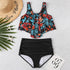 Women High Waist Bikini Plus Size Swimwear Summer Swimsuit Beach Bathing Suit Ruffle Bikini  Floral Printed Ruffle High Waist Bikini Set Women's Tummy Control Bathing Suit Swimsuit Flounce Peplum