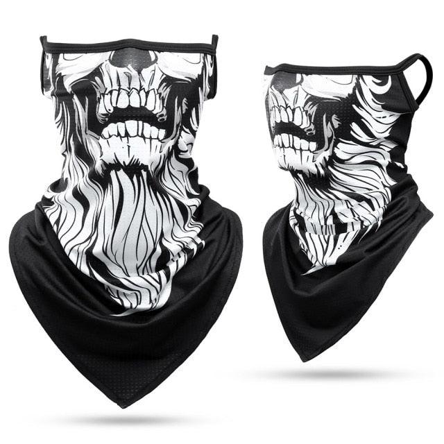 Summer Breathable Mesh Skull Hunting Cycling Bandana Sport Half Face Cover Mask Running Hiking Skiing Triangle Neck Warmer Scarf Motorcycle Protect Cycling Face Mask Anti-UV Neck Hood Half Face Breathable Dustproof Headband Triangle Sport Scarf