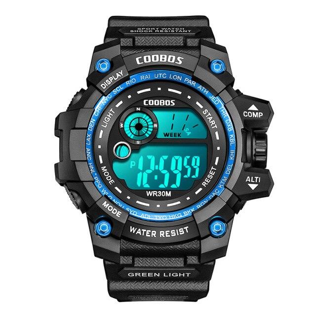 Fashion Luminous Children Watches For Boys Waterproof Electronic Silicone Strap Watch Fashion Sport Led Digital Wrist Watch Kids Sports Watch Waterproof Boys Multi-Function Digital Wristwatch