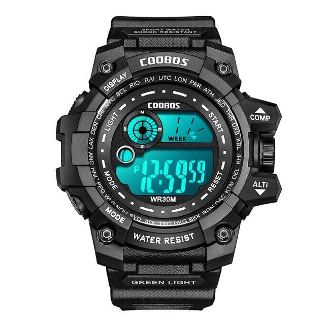 Fashion Luminous Children Watches For Boys Waterproof Electronic Silicone Strap Watch Fashion Sport Led Digital Wrist Watch Kids Sports Watch Waterproof Boys Multi-Function Digital Wristwatch