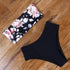 Floral Bikini Set Swimsuit High Waist Bathing Suit Black Swimwear Women Push-Up Leaf Women's Strapless High Waist Bikini Swimsuits Lace Up 2 Pieces Bathing Suit Swimwear