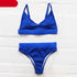 High Waist Bikinis Ribbed Swimwear Women Push Up Swimsuits Women's Scoop Neck Swimsuits High Waist Bikini Sets 2 Piece Bathing Suit Solid Strap Bathing Suit Female Set