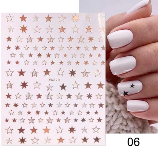 Gold Christmas Snowflake 3D Nail Stickers Sparkly Iridescent Silver Xmas Tree Elk Deer Transfer Sliders Winter Nails Accessories Design Decor Tip Transfer Nail Decals Sticker For Pretty Girl Self-Adhesive Nail Decals Designer Nail Stickers