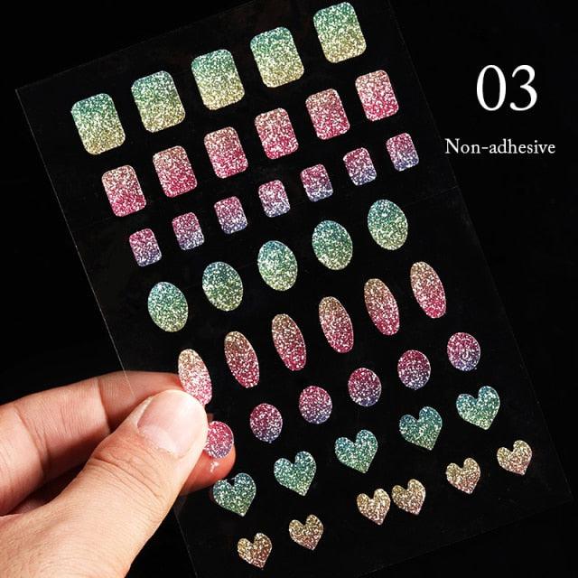 Gold Christmas Snowflake 3D Nail Stickers Sparkly Iridescent Silver Xmas Tree Elk Deer Transfer Sliders Winter Nails Accessories Design Decor Tip Transfer Nail Decals Sticker For Pretty Girl Self-Adhesive Nail Decals Designer Nail Stickers