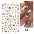 Flowers Leaves Line 3D Nail Stickers Autumn Winter Fall Leaf Design Transfer Sliders Abstract Waves Nail Art Decals Manicures  Decal Self-Adhesive 3D Wave Design Decoration for Women Girls Tape Nail Art Stickers Decal Decoration