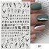 Flowers Leaves Line 3D Nail Stickers Autumn Winter Fall Leaf Design Transfer Sliders Abstract Waves Nail Art Decals Manicures  Decal Self-Adhesive 3D Wave Design Decoration for Women Girls Tape Nail Art Stickers Decal Decoration