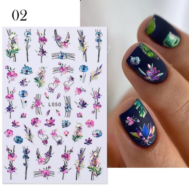 Flowers Leaves Line 3D Nail Stickers Autumn Winter Fall Leaf Design Transfer Sliders Abstract Waves Nail Art Decals Manicures  Decal Self-Adhesive 3D Wave Design Decoration for Women Girls Tape Nail Art Stickers Decal Decoration