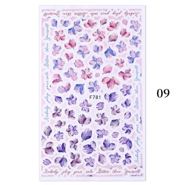 Flowers Leaves Line 3D Nail Stickers Autumn Winter Fall Leaf Design Transfer Sliders Abstract Waves Nail Art Decals Manicures  Decal Self-Adhesive 3D Wave Design Decoration for Women Girls Tape Nail Art Stickers Decal Decoration