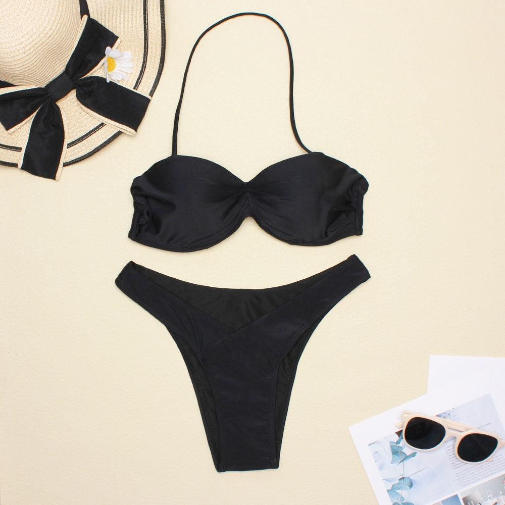 Women Two Piece Swimsuit Push Up Bikini  Padded Push Up Bikini Set Two Pieces Swimsuit Women Swimwear Bathing Suit Gifts For Mom Wife Girlfriend Swimwear Classic Print Swimsuit Bikini Set Swimwear Bathing Pool Party Bikini