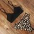 High Waist Bikini Leopard Swimsuit Women Bikini Floral Swimsuit Floral Crop Tie Knot Front High Waist Bikini Set Two Piece Swimsuit For Women Leopard Print High Neck Bikini Push Up Swimwear Summer High Waisted Bathing Suit