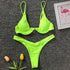 Neon V-bar Underwired Bikini Female Ribbed Swimsuit Women Swimwear Two-pieces Bikini set Push up Bathing Suit