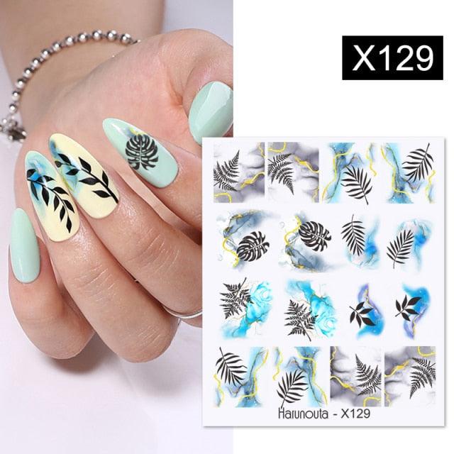 Nail Sticker Flower Water Transfer White Rose Necklace Lace Jewelry Nail Water Decal Black Wraps Tips  Nail Art Accessories Decoration Decal Self-Adhesive 3D Wave Design Decoration for Women Girls Tape Nail Art Stickers Decal Decoration