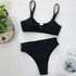 Women High Waist Bikini Swimsuit Swimwear Female Women Metal Ring Cross Bandage Bikini Set Swimsuit Two Piece Cutout Tie Back Bathing Suit Thong Bikini Set Bathing Suit Bather