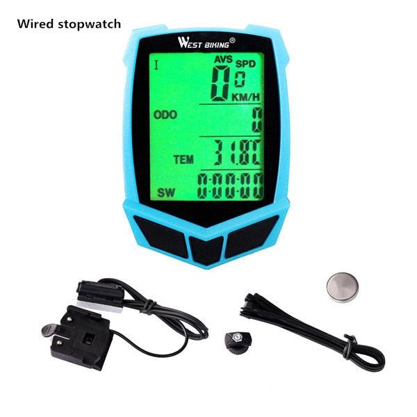 Bicycle Computer Wireless 20 Functions Speedometer Odometer Cycling Wireless Bike Computer Waterproof Bicycle Speedometer Odometer Support Smart Sensor LCD Backlight Display For Road Cycling