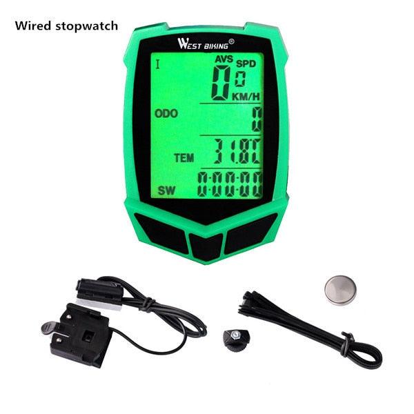 Bicycle Computer Wireless 20 Functions Speedometer Odometer Cycling Wireless Bike Computer Waterproof Bicycle Speedometer Odometer Support Smart Sensor LCD Backlight Display For Road Cycling