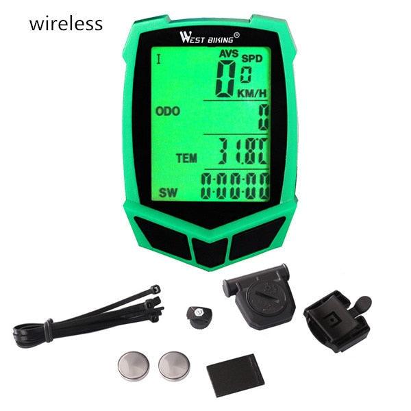 Bicycle Computer Wireless 20 Functions Speedometer Odometer Cycling Wireless Bike Computer Waterproof Bicycle Speedometer Odometer Support Smart Sensor LCD Backlight Display For Road Cycling