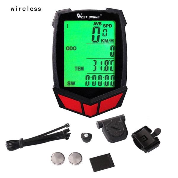 Bicycle Computer Wireless 20 Functions Speedometer Odometer Cycling Wireless Bike Computer Waterproof Bicycle Speedometer Odometer Support Smart Sensor LCD Backlight Display For Road Cycling