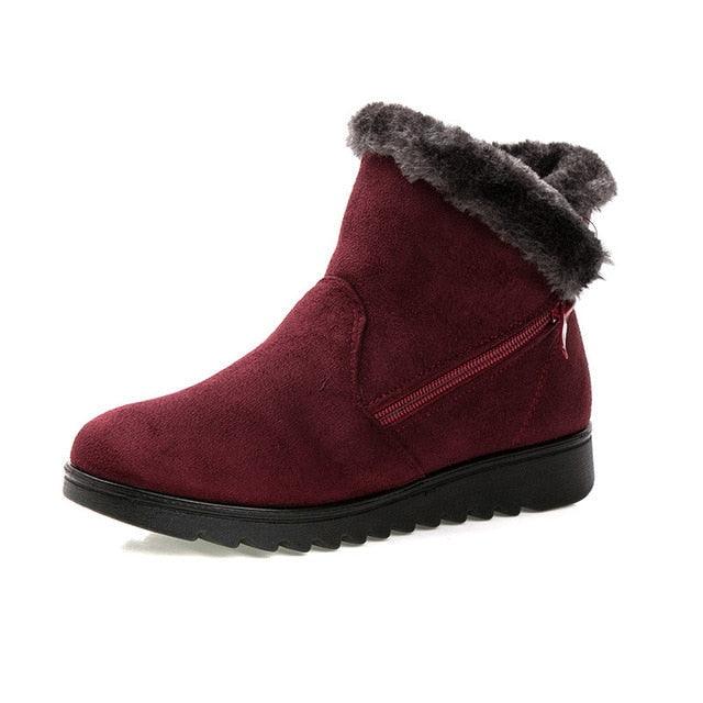 Beautiful Red Womens Ankle Boots New Fashion Waterproof Platform Winter Warm Snow Boots Outdoor Warm Mid-Calf Boot Non-Slip Water Resistant Winter Cold Weather Elegant Shoes - STEVVEX Shoes - 106, Business Shoes, Comfortable Shoes, Elegant Sport Shoes, Fur Shoes, Non Slip Shoes, Shoes, Shoes For Winter, Snow Boots, Snow Shoes, Street Sports Shoes, Walking Shoes, Waterproof Shoes, Winter Boots, Women Boots, Women's Snow Boots, Womens Shoes, Womens Sport Shoes - Stevvex.com