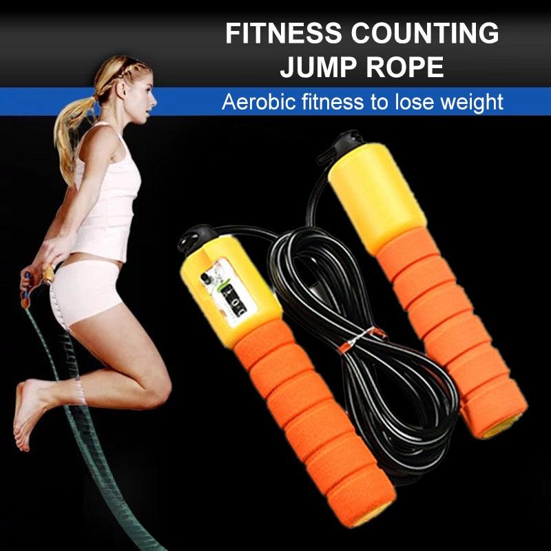 Professional Sponge Jump Rope With Electronic Counter Adjustable Fast Speed Counting Jump Skip Rope Sponge Jump Rope Electronic Counter Adjustable Fast Speed Counting Skipping Rope Wire Workout Equipments