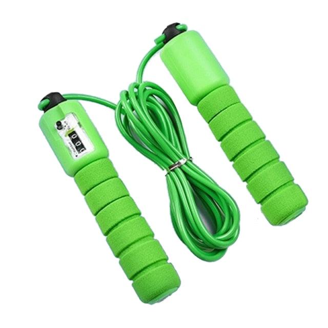 Professional Sponge Jump Ropes With Counter Sports Fitness Adjustable Fast Speed Counting Jump Skip Tangle-Free Rapid Speed Jump Rope With Counter For Aerobic Exercise Sports Fitness Cardio Workout Adjustable Cable Soft Sponge Non-Slip Handle