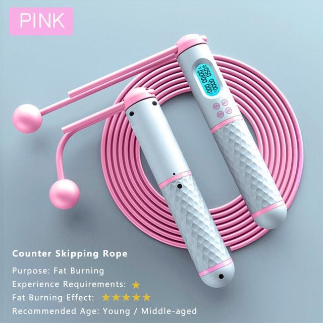 Professional Weight Loss Jump Rope Counter Speed Digital Jump Rope Adjustable Cordless Skipping Rope With Counter Adjustable Digital Counter Weighted Speed Skipping Rope With Weight Calorie Timer Circles For Training Fitness