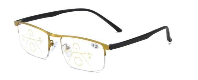 Progressive Reading Glasses Multifocal Anti Blue Ray Glass Glasses Half Frame Metal Alloy  For Men And Women Reading Glasses Anti Blue Ray Multifocus Reader