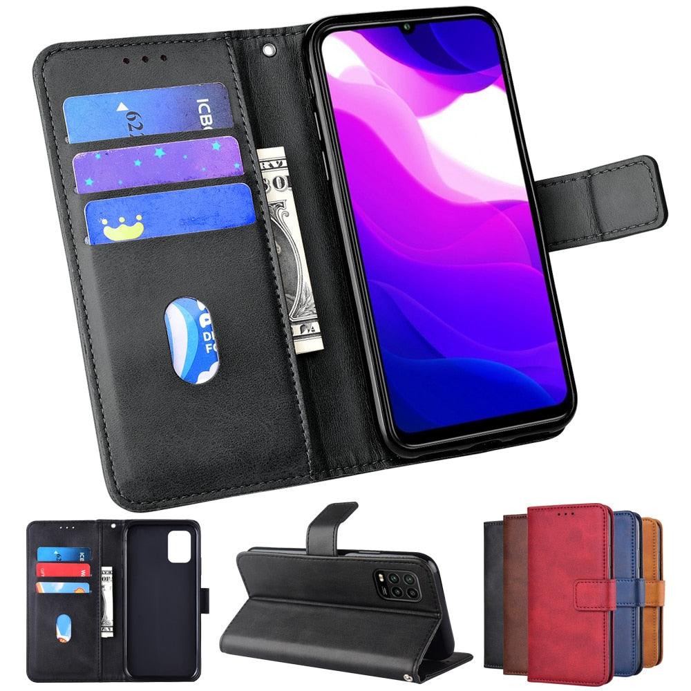 Protective Case with Card Slot Holder Hidden Magnetic Closure Shockproof Wallet Cover Flip Wallet Case for Xiaomi Redmi Note 10T 9T 8T 8 2021 3 Mi 8 9 SE A1 A3 A2 Lite CC9 e 10S 10i 11 11i 11X 10 Pro Leather Case