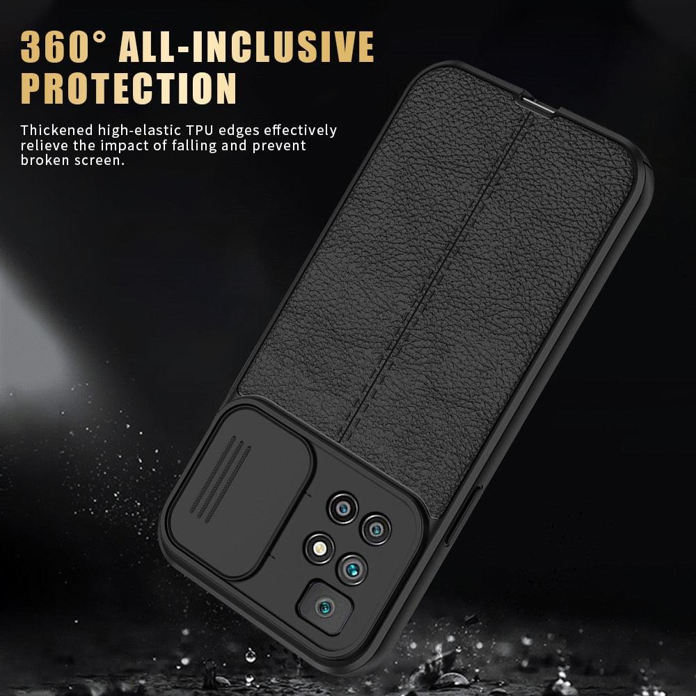 Protective Cover with Camera Protector Hard PC Ultra Thin Anti-Scratch Phone Case Pattern Leather Case For Xiaomi POCO M3 Pro X3 NFC 11 Redmi Note 10 9 Pro Max 8 9T 9C 9A 10T Push Camera Protection Cover