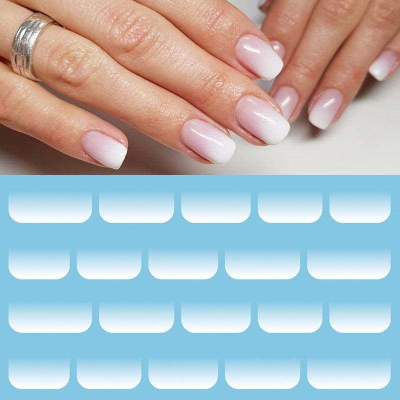 Protein White Gradient Water Nail Decals Sticker Fresh Transfer Stickers Nature Nail Art Watermark Accessories Nail Art Nails Art Decoration Nail Strips Shiny French Tip Guides Stickers French Nail Stickers Form Fringe Guides for Decoration