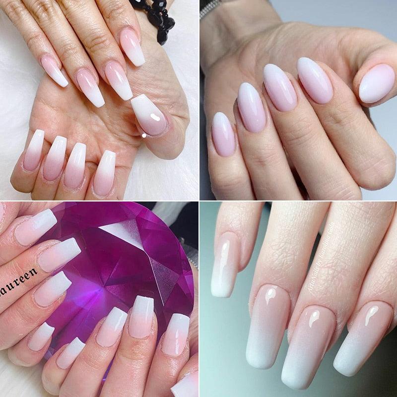 Protein White Gradient Water Nail Decals Sticker Fresh Transfer Stickers Nature Nail Art Watermark Accessories Nail Art Nails Art Decoration Nail Strips Shiny French Tip Guides Stickers French Nail Stickers Form Fringe Guides for Decoration