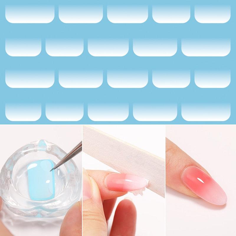 Protein White Gradient Water Nail Decals Sticker Fresh Transfer Stickers Nature Nail Art Watermark Accessories Nail Art Nails Art Decoration Nail Strips Shiny French Tip Guides Stickers French Nail Stickers Form Fringe Guides for Decoration