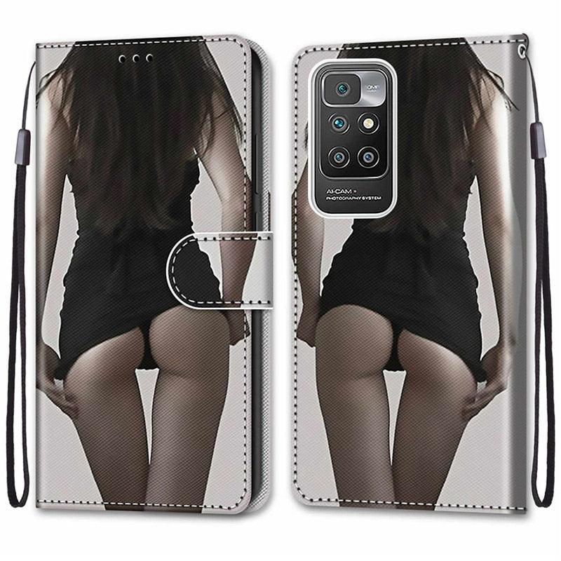 PU Leather Case 3D Creative Painted Design Function Wallet Case For Xiaomi Redmi 10 Flip Cover For Redmi10 A 10A 10Prime Redmi10A 5G Painted Case Phone Bags