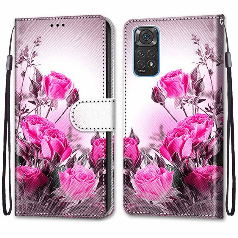 PU Leather Case 3D Creative Painted Design Kickstand Function and Credit Cards Slot Flip Phone Cover Redmi Note 11S Cover For Xiaomi Redmi Note 11S Case Painted Leather Flip Case for Xiaomi Redmi Note 11 Pro Note11 S Phone Cases