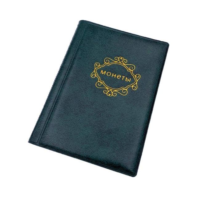 PU Leather Coin Album 10 Pages 120 Pockets Coin Album For Coins Pockets Commemorative Coin, Medallions Badges Collection Book Gifts For Friends And Coin Collectors