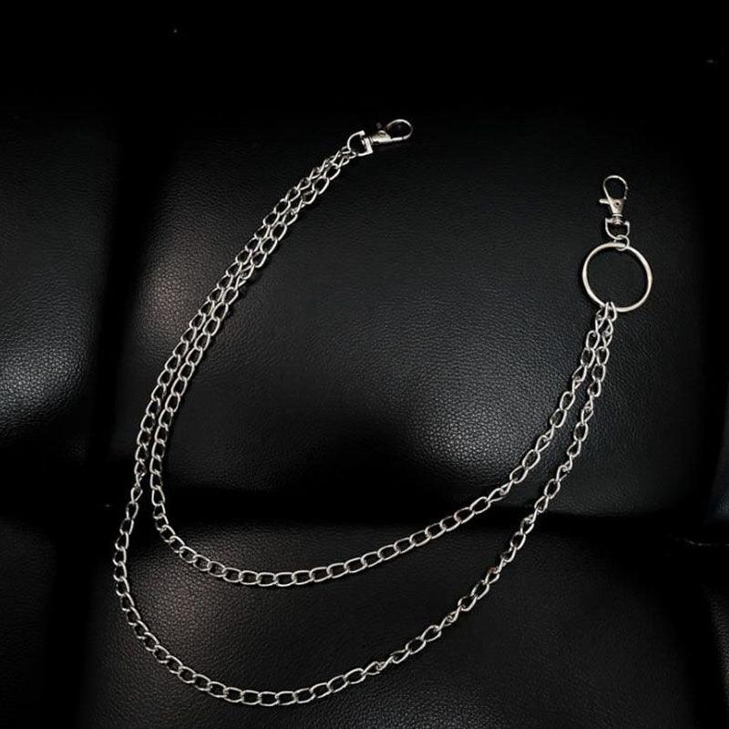 Punk Rock Metal Pants Waist Chain Men Women Key Chain Big Ring Wallet Keychain Metal Pocket Chain Wallet Chain Belt Chain Waist Chain Handbag Chain For Men Women Jeans Unisex Hip-hop Jewelry Gift