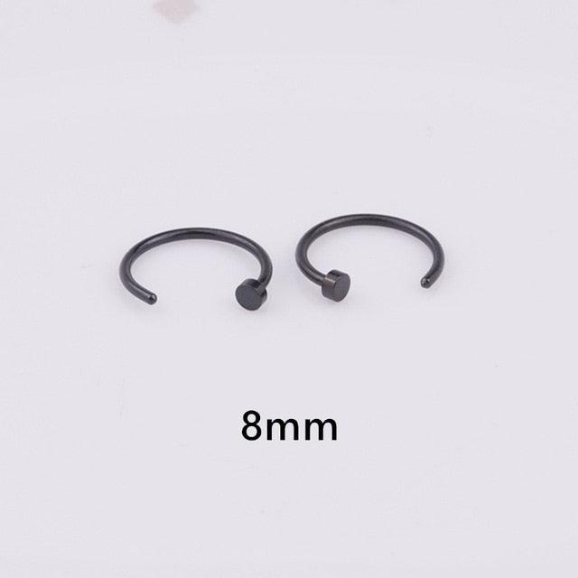 Punk Stainless Steel Fake Nose Ring C Clip Lip Ring Earring Helix Rook Tragus Faux Septum Surgical Stainless Steel Circular Barbells Horseshoe 18g Lip Ring Eyebrow Nose Studs Body  Nose Ring Nose Punk Body Cartilage Tragus Ring Body Piercing Jewelry