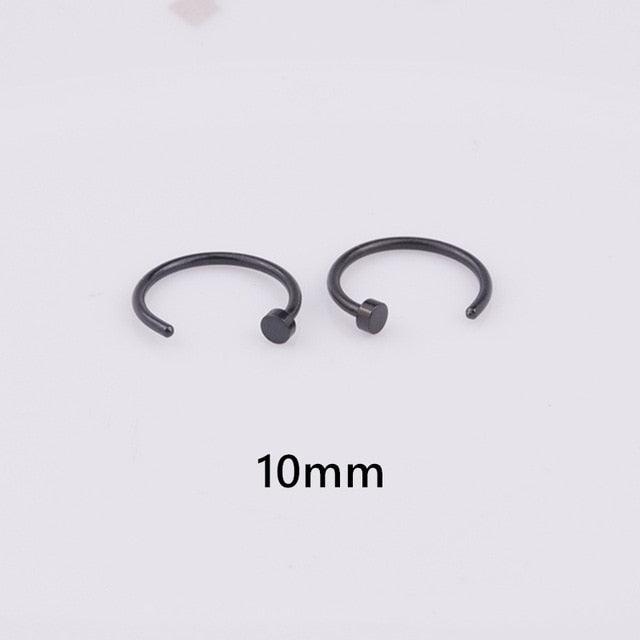 Punk Stainless Steel Fake Nose Ring C Clip Lip Ring Earring Helix Rook Tragus Faux Septum Surgical Stainless Steel Circular Barbells Horseshoe 18g Lip Ring Eyebrow Nose Studs Body  Nose Ring Nose Punk Body Cartilage Tragus Ring Body Piercing Jewelry