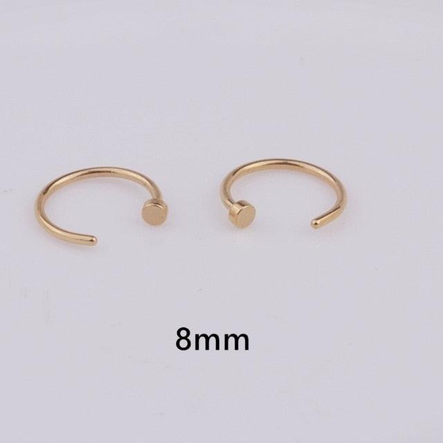 Punk Stainless Steel Fake Nose Ring C Clip Lip Ring Earring Helix Rook Tragus Faux Septum Surgical Stainless Steel Circular Barbells Horseshoe 18g Lip Ring Eyebrow Nose Studs Body  Nose Ring Nose Punk Body Cartilage Tragus Ring Body Piercing Jewelry