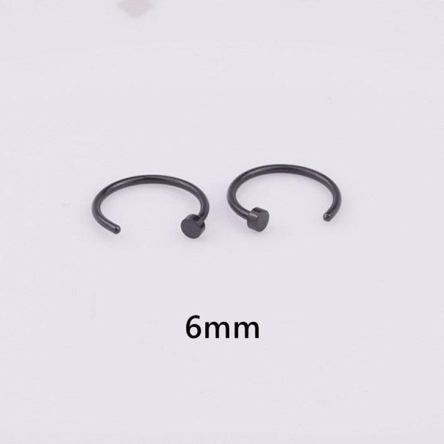 Punk Stainless Steel Fake Nose Ring C Clip Lip Ring Earring Helix Rook Tragus Faux Septum Surgical Stainless Steel Circular Barbells Horseshoe 18g Lip Ring Eyebrow Nose Studs Body  Nose Ring Nose Punk Body Cartilage Tragus Ring Body Piercing Jewelry