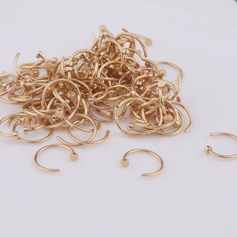 Punk Stainless Steel Fake Nose Ring C Clip Lip Ring Earring Helix Rook Tragus Faux Septum Surgical Stainless Steel Circular Barbells Horseshoe 18g Lip Ring Eyebrow Nose Studs Body  Nose Ring Nose Punk Body Cartilage Tragus Ring Body Piercing Jewelry