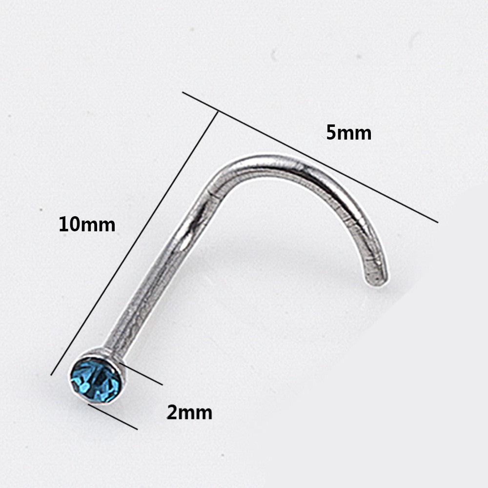 Punk Style Piercing Nose Lip Jewelry Body Jewelry For Man Women  L Shaped Nose Studs Stainless Steel Nose Ring Piercing Nose Stud Rings Screw Studs Fashion L Shaped Nose Studs Piercing Stainless Steel Flower Cubic Zirconia Nostril Screw Nose Rings Hoop