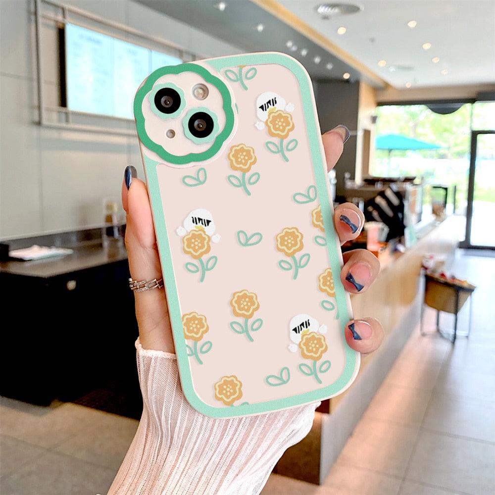 Purple Flower Phone Case For iPhone 11 Case iPhone 13 14 Pro Max iPhone 12 Phone Case iPhone11 iPhone14 Soft Back Cover Cute Pattern Soft iPhone Fashion Comfortable Grip Design & Aesthetic Floral Pattern iphone Case