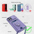 Purple Silicone Slide Camera Protector Case For iPhone 14 11 12 13 Pro Max X XR XS Magnetic Ring Card Holder Cover Heavy Duty Multifunctional Shockproof Magnetic Cover Case & Holder