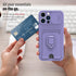 Purple Silicone Slide Camera Protector Case For iPhone 14 11 12 13 Pro Max X XR XS Magnetic Ring Card Holder Cover Heavy Duty Multifunctional Shockproof Magnetic Cover Case & Holder