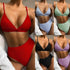 Push Up Bikini Set Swimsuits High Waist Swimwear Women Ribbed Bathing Suits Brazilian Bikinis Swimsuit for Women  Bottom Triangle Bikinis Top Bathing Suit