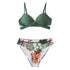 Push Up Floral Bikini Sets Women Two Pieces Swimsuits Women's Bathing Suits Push Up Halter Bandage Bikini Floral Printing Swim Bottoms Two Piece Swimsuits New Girl Beach Bathing Suits Swimwear