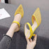 Queen Fashion PU Sandals Knit Women Transparent Sandals Pointed Toe High Heels Party Cross Women High Heel Sandals Transparent Pointed Toe Luxury Dress Outdoor Sandals