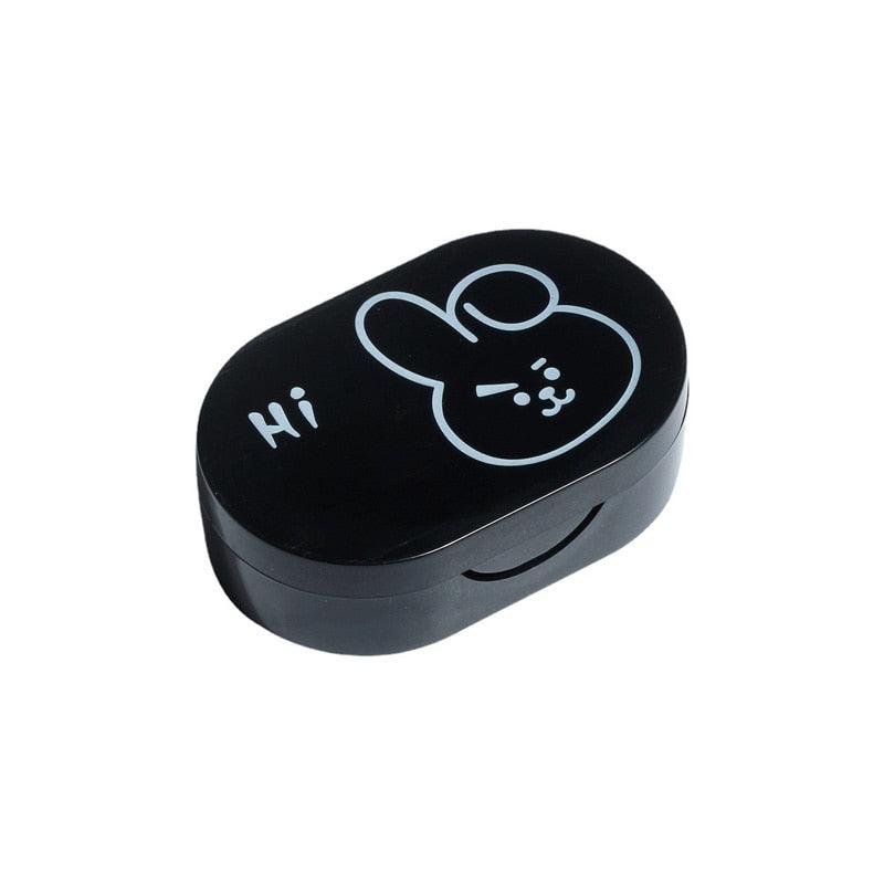 Rabbit Contact Lens Case Plastic Hard Contact Lenses Box Cute Eyeglass Case Lens Container Christmas Gift Mini Contact Lenses Soak Storage Kit With Tweezer Lens Remover And Inserter Tool Double-Desk Design