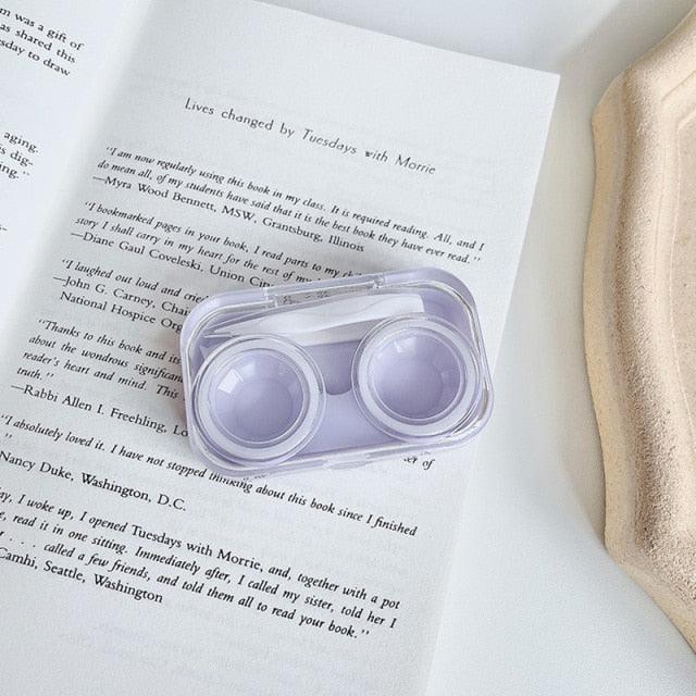 Rabbit Contact Lens Case Plastic Hard Contact Lenses Box Cute Eyeglass Case Lens Container Christmas Gift Mini Contact Lenses Soak Storage Kit With Tweezer Lens Remover And Inserter Tool Double-Desk Design